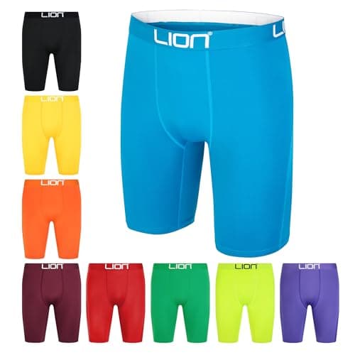 Image of LION SPORTSWEAR Compression Shorts for Football & Sports – Multi-Purpose Base Layer for Men & Kids, Ideal for Gym, Training & Running - Royal Blue | Large Kids