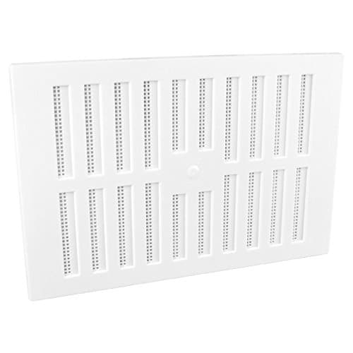 Image of 9" x 6" White Plastic Adjustable Air Vent Grille with Flyscreen Cover
