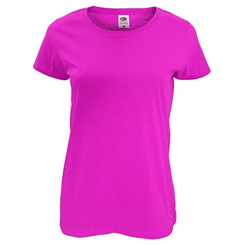 Image of Fruit of the Loom Womens/Ladies Short Sleeve Lady-Fit Original T-Shirt (L) (Fuchsia)