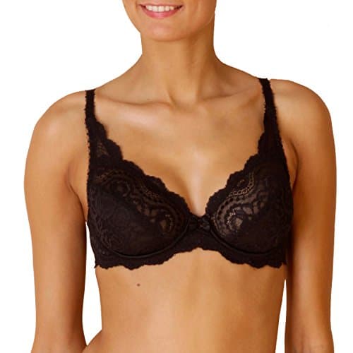 Image of Playtex Women's Flower Elegance Full Cup Bra, Black, 38DD (Manufacturer Size: 100E)