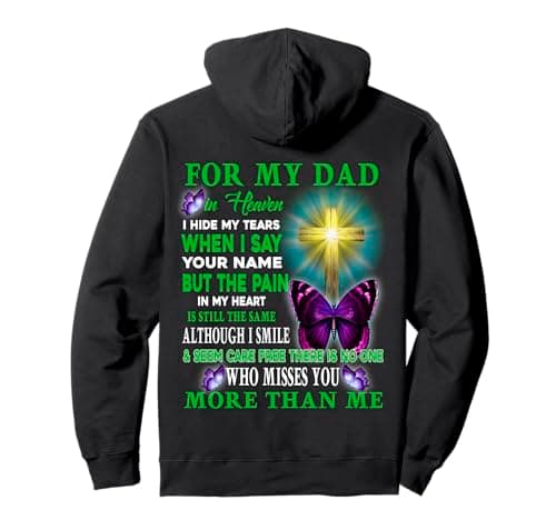 Image of Memory Of My Dad In Heaven, Remembrance My Dad My Angel Pullover Hoodie