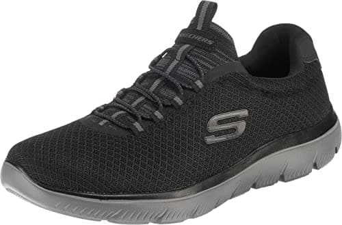 Image of Skechers Men's Summits 52811 Trainers, Black Mesh/Charcoal Trim, 10.5 UK