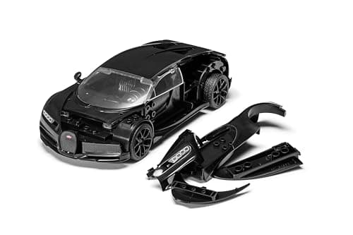 Image of AIRFIX - QUICKBUILD Model Car Kit - J6025 Bugatti Chiron Black Building Kit for Kids 6+, Construction Toys for Boys, Model Making with No Glue - Classic Vehicle Gifts Plastic Craft Set