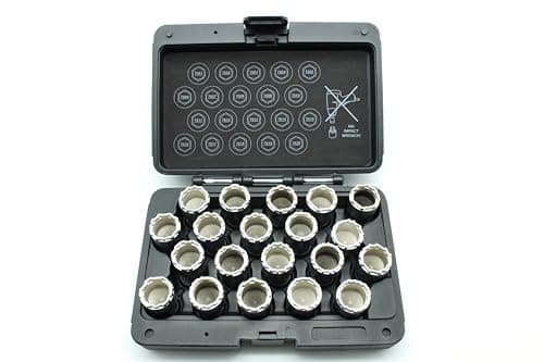 Image of TEMO 20pc Anti-Theft Wheel Lug Nut Removal Socket Key for Volvo Set A