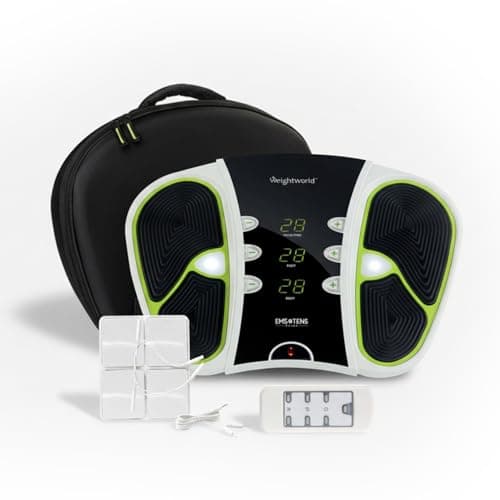 Image of WeightWorld Circulator - Foot Circulation Machine with 99 Intensity Levels - EMS & TENS Technology - Includes Travel Bag, Remote Control & Electrode Patches - Easy-to-Use & Lightweight Foot Massager