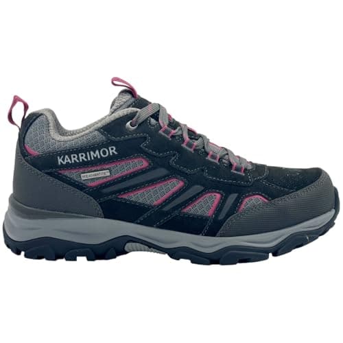 Image of Karrimor Womens Mount Low Ladies Walking Shoes Waterproof Lace Up Hiking Black/Pink 5.5 (38.5)