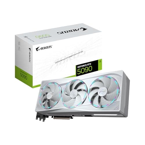 Image of GIGABYTE AORUS GeForce RTX 5090 Stealth ICE 32G Graphics Card, 32GB 512-bit GDDR7, PCIe 5.0, WINDFORCE Cooling System, Versatile VGA Holder, GV-N5090AORUSST ICE-32GDVideo Card
