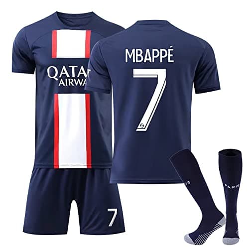 Image of Kids Football Kit 24/25 Home/Away Boy's Soccer Jerseys Football Kits for Boys Youth Trainshirts T Shirt, Short and Socks Set Fans Football Birthday Gifts for Boy Kid