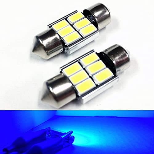 Image of SOCAL-LED 2x 3022 31mm Festoon LED Bulbs Canbus 6W High Power Bright SMD 5730 Interior Dome Light, Map Light, Blue