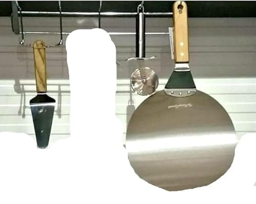 Image of Vintage Gourmet® Cordierite Pizza Classic Baking Stone, (Round, Square & Rectangle) Pizza Paddle Peel, Serving Set 3 Piece (Peel, Cutter & Server) (3 Piece Pizza Tool Set(Server,Cutter,Shovel Peel))