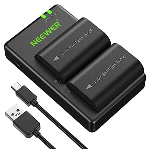 Image of Neewer LP-E6 LP-E6N Replacement Rechargeable Battery Charging Set for Canon (2-Pack 2000mAh Camera Batteries and Micro USB Input Dual Charger 100% Compatible with Original)