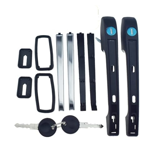 Image of AZHEYC Car Exterior Door Handles Black Outside Exterior Door Handle for VW VW Caddy I Derby Golf for Jetta I II Mk1 Mk2 for Passat Scirocco Santana Polo 1981 1982 1983 1984 (Front LH RH)