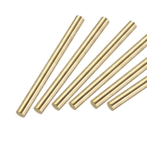 Image of sourcing map 8mm x 100mm Brass Round Rod, Metal Solid Shaft Rods Lathe Bar Stock for DIY Crafts Model Car Helicopter Airplane 6pcs