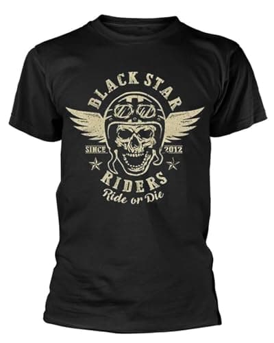 Image of Black Star Riders 'Ride Or Die' Mens T-Shirt Graphic Unisex Tee Shirt Black XL