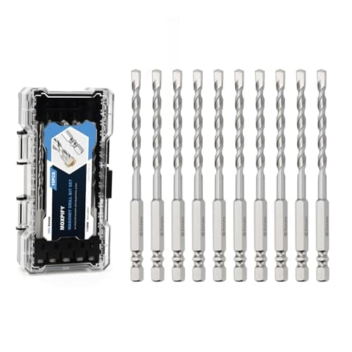 Image of MOXPIFY 10pcs Concrete Drill Bits, 5mm x 110mm Masonry Drill Bit Set for Impact Drill/Driver, Hex Shank
