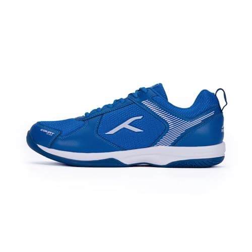 Image of Hundred Court Star Non-Marking Professional Badminton Shoes for Mens (Blue/White, EU 40/UK 6/US 7) | X-Cushion Protection | Suitable for Indoor Tennis/Squash/Table Tennis/Basketball & Padel