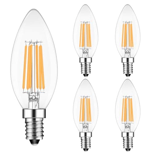 Image of Sokkldccd E14 Led Light Bulb 6W, SES Small Edison Screw Candle Light Bulbs, 60w Equivalent, 2700K, Pack of 4