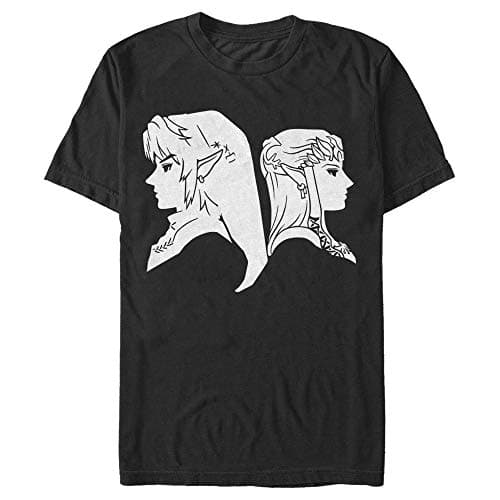 Image of Nintendo Men's Zelda and Link Back T-Shirt, Black, Medium