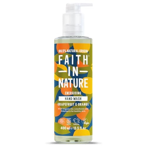 Image of Faith In Nature Natural Grapefruit and Orange Liquid Hand Wash, Energising, Vegan and Cruelty Free, No SLS or Parabens, 400 ml