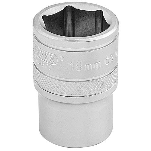 Image of Draper 16608 1/2" Square Drive 6 Point Socket, 18mm Size