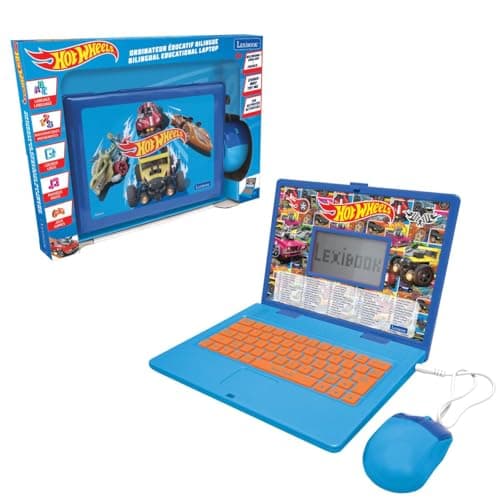 Image of LEXIBOOK, Hot Wheels Bilingual Educational Laptop – 124 Activities in French/English, JC598HWi1LXB