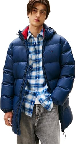 Image of Tommy Jeans Men's Tjm Essential Down Parka Dm0dm20466 Other Jackets, Blue (Dark Night Navy), M