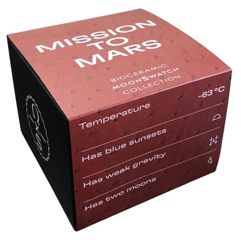 Image of MoonSwatch Omega x Swatch Mission to Mars Ostrich Leather Wrist Watch