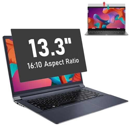 Image of SOPPY Laptop Privacy Screen 13.3 Inches, Anti Blue Light Anti-Glare Screen Protector, Removable Privacy Film, Compatible with Lenovo/HP/Dell/Acer/Samsung/Asus