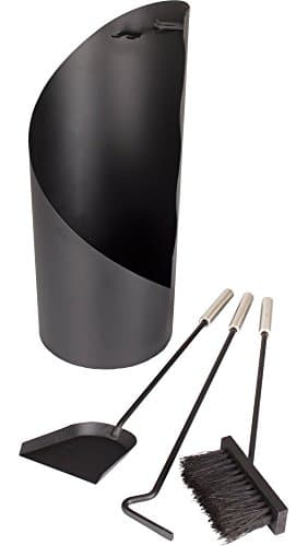 Image of VALIANT FIR512 3-Piece Durham Concealed Fireside Companion Set, Black, 22 x 22 x 55 cm