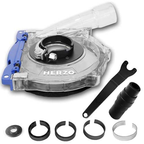 Image of HERZO Surface Grinding Dust Shroud for Angle Grinders 115/125mm, Transparent Polycarbonate