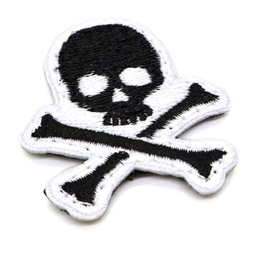 Image of Skull and Crossbones Hook and Loop Morale Patch Skeleton Pirate Flag Military Army Airsoft Badge Skull Cross Bones