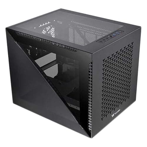 Image of Thermaltake Divider 200 TG Air Black | Micro-ATX-PC-Gehäuse | 2 x gehärtetes 3mm Glasseitenteil | Mesh-Panel | schwarz