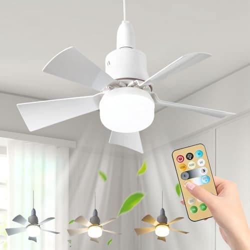Image of Nzkeuf Ceiling Fans with Lights and Remote, E27 30W Light Bulb Fan with 5 Blades Supports, 3 Speeds, 3 Colours 3000-6000K, Timer, Memory Function, Ceiling Fan Light for Bedroom Living Room