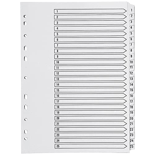 Image of Q-Connect 1-25 Index Multi-Punched Reinforced Board Clear Tab A4 White