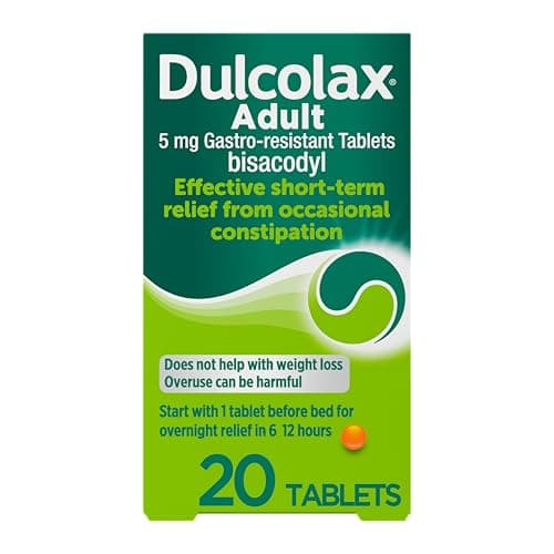 Image of Dulcolax Adult - Constipation Relief Laxative 5mg Bisacodyl Gastro Resistant Tablets Tablets, 20 Count
