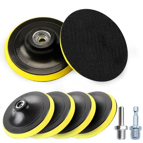 Image of Sanding Discs 125 mm for Random Orbital Sanders Angle Grinder Drill with Drill Adapter M14 Including Mandrel for Random Orbital Sandpaper Pack of 6