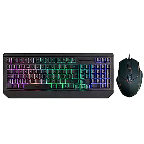 Image of Gaming Keyboard (UK Layout) CiT Blade Rainbow Wired Keyboard and RGB Mouse Combo Set | Black