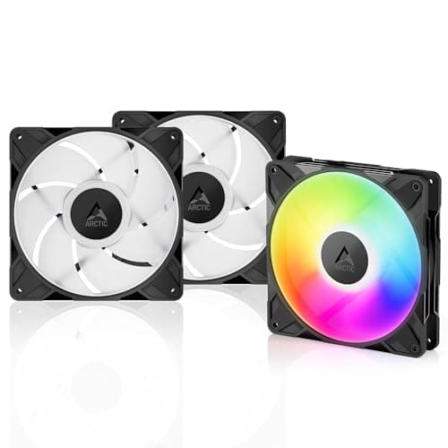 Image of ARCTIC P14 Pro A-RGB - 3 Pack - Powerful Premium Fan, 140 mm PWM Fan with Y-Cable Splitter, 400-2500 rpm, 0 rpm <5% PWM, 5V Digital RGB, Fluid Dynamic Bearing, 4-Pin - Black