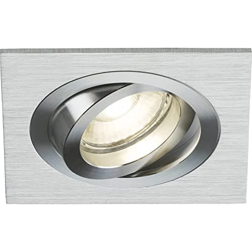 Image of Knightsbridge GU10 Ambar Single Tilt Square Downlight Brushed Chrome
