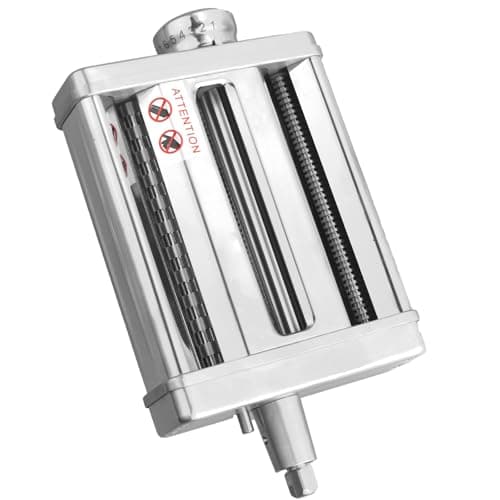 Image of HOMGEN Pasta Maker Attachment for Kitchenaid - Professional All Stainless Steel 3 in 1 Pasta Roller & Cutter Attachment for KitchenAid Includes Roller,Spaghetti & Fettuccine Cutters Accessories etc