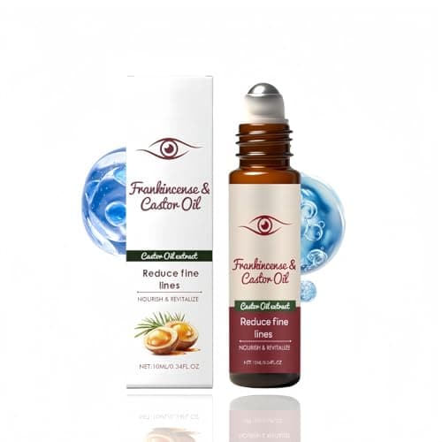 Image of Rollerball Castor Oil for Eyes,Eyelid Lifting Cream & Anti-Aging Eye Serum for Dark Circles,Puffiness,Lines & Wrinkles,Nourishing Under E/ye Treatment Roll-On,Castor Oil Roller Ball,Under E/ye Serum