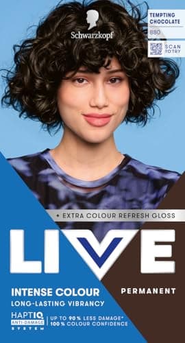 Image of Schwarzkopf LIVE Intense Colour 880 Tempting Chocolate, Long-lasting Permanent Brown Hair Dye, With Extra Colour Refresh Gloss