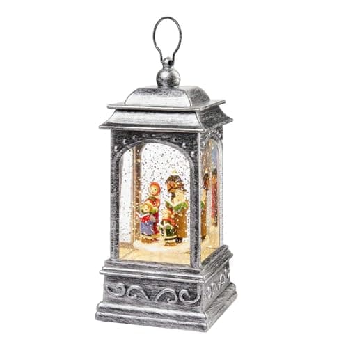 Image of Christmas Lantern Decoration Light Up Glitter Water Spinner 21cm - Carol Singers
