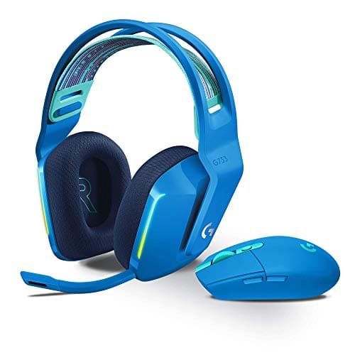 Image of Logitech G733 LIGHTSPEED Wireless Gaming Headset with suspension headband, LIGHTSYNC RGB, Blue VO!CE mic technology and PRO-G audio drivers- BLUE