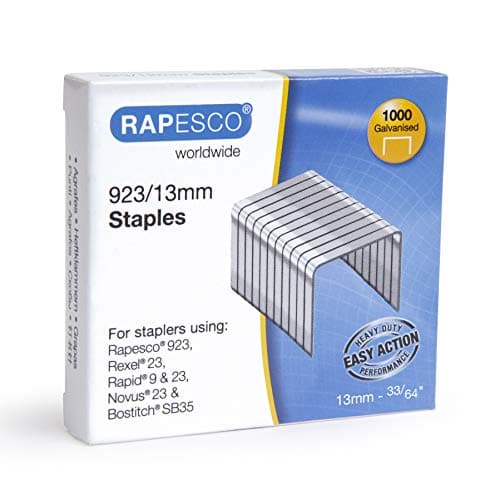 Image of Rapesco 1484 Type 923/13 mm Galvanised Heavy Duty Staples, Pack of 1000