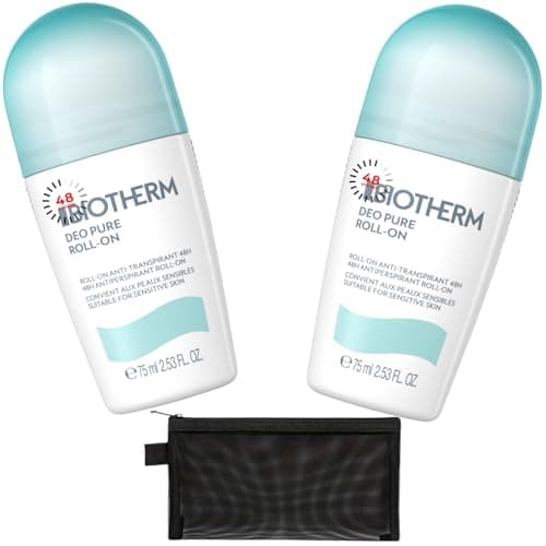 Image of Generic Roll On Deodorant Womens Bundle Deo Pure Antiperspirant 75ml Pack of 2, Alcohol-free, Paraben-free, Travel Friendly with Black Mesh Cosmetic Bag