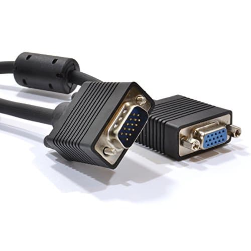 Image of kenable SVGA Monitor Extension Cable HD15 15 Pin Male to Female VGA Lead with DDC Support for PC Computer Display Projector 8m Black