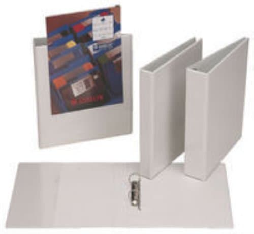 Image of Esselte Presentation Ring Binder Polypropylene 2 O-Ring 25mm Size A4 White Ref WH49708/49737 [Pack 10]