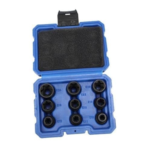 Image of US PRO Tools 9PCS 1/2" DR Impact E-Star Sockets Female Torx E10 - E24 7522