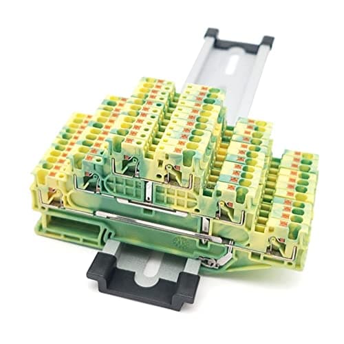 Image of PT1.5-3L-PE 3-Level Push-in Ground Terminal for 1.5 mm2 Triple Layer Connector Electrical Din Rail Terminal Block PT 1.5-3L(5 Pcs)